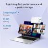 imageASUS Vivobook 14 Laptop 14 WUXGA 60Hz Display Qualcomm Snapdragon X Qualcomm Adreno GPU 16GB RAM 512GB SSD Windows 11 Cool Silver X1407QABS56