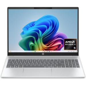 imageHP OmniBook 5 16 inch Next Gen AI PC 2K Display AMD Ryzen AI 5 340 16 GB RAM 512 GB SSD AMD Radeon 840M Graphics Windows 11 Home Copilot PC with 50 Tops NPU Glacier Silver 16ag1000nr