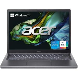 imageAcer Aspire 5 14 Slim Laptop  14quot WUXGA 1920 x 1200 IPS Core i51335U  Intel Iris Xe Graphics  8GB LPDDR5  512GB Gen 4 SSD  WiFi 6E  USB4Thunderbolt 4  Backlit KB  A51456M576D Grayi51335U