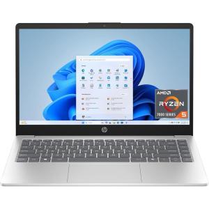 imageHP 14 inch Laptop HD Touchscreen Display AMD Ryzen 5 7520U 8 GB RAM 512 GB SSD AMD Radeon Graphics Windows 11 Home Natural Silver 14em0499nr14 inch