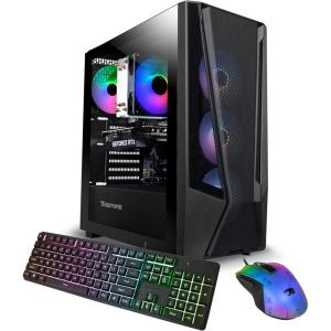 imageiBUYPOWER Y40 PRO Black Gaming PC Desktop Computer AMD Ryzen 9 7900X CPU NVIDIA GeForce RTX 5070Ti 16GB GPU 32GB DDR5 RGB 5200MHz RAM 2TB NVMe SSD Windows 11 Home Keyboard Mouse  Y40BA9N57T01Ryzen 7 5700  RTX 3050 6GB