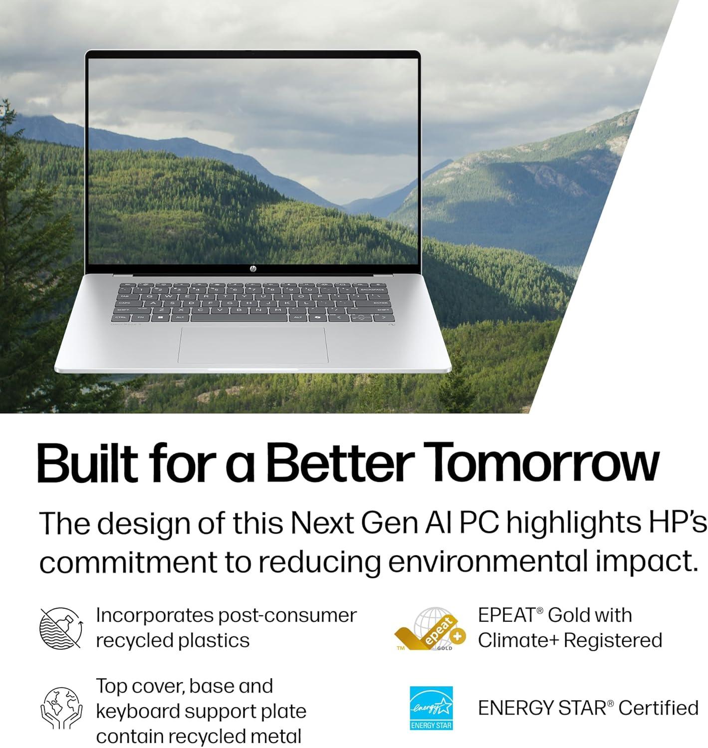 imageHP OmniBook 5 16 inch Next Gen AI PC 2K Touchscreen Snapdragon X Plus X1P42100 16 GB RAM 512 GB SSD Qualcomm Adreno GPU Windows 11 Home Copilot PC Glacier Silver 16fb0000nr