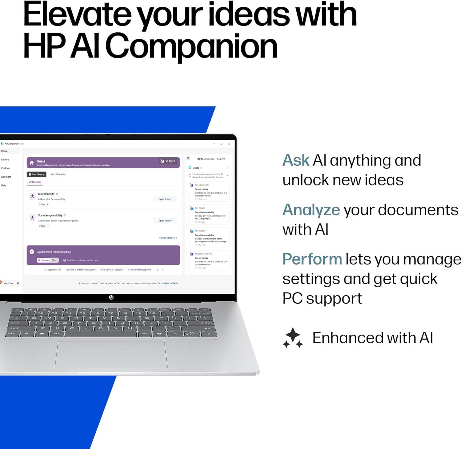 imageHP OmniBook 5 16 inch Next Gen AI PC 2K Touchscreen Snapdragon X Plus X1P42100 16 GB RAM 512 GB SSD Qualcomm Adreno GPU Windows 11 Home Copilot PC Glacier Silver 16fb0000nr