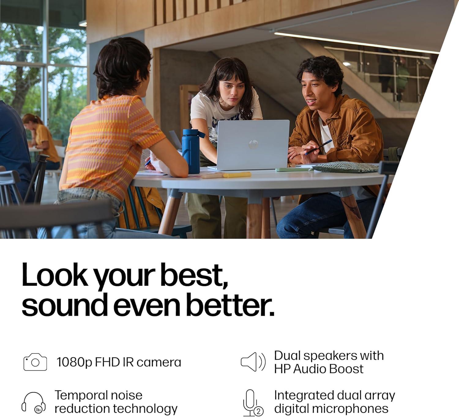 imageHP OmniBook 5 16 inch Next Gen AI PC 2K Touchscreen Snapdragon X Plus X1P42100 16 GB RAM 512 GB SSD Qualcomm Adreno GPU Windows 11 Home Copilot PC Glacier Silver 16fb0000nr