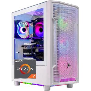 imageSkytech Gaming Archangel Desktop PC Ryzen 7 5700 37 GHz 46GHz AMD RX 9060XT 8GB 1TB NVMe SSD 32GB DDR4 RAM 3200 650W Gold PSU WiFi Win 115700  6600